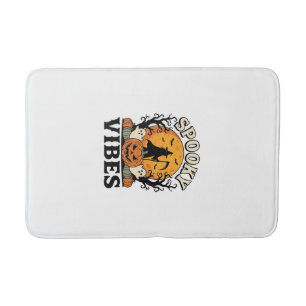 Halloween Ghost Spooky Vibes Pumpkin Witch Vintage Bath Mat