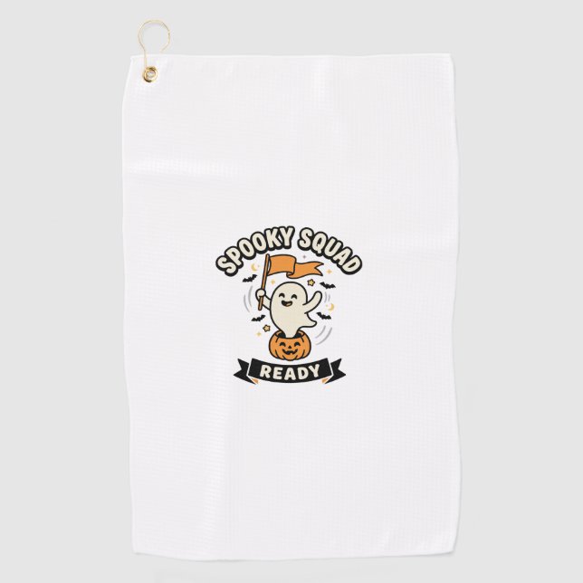 Halloween Ghost Squad Golf Towel (Front)