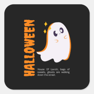 Halloween Ghost Sticker   Cute Spooky White Ghost 