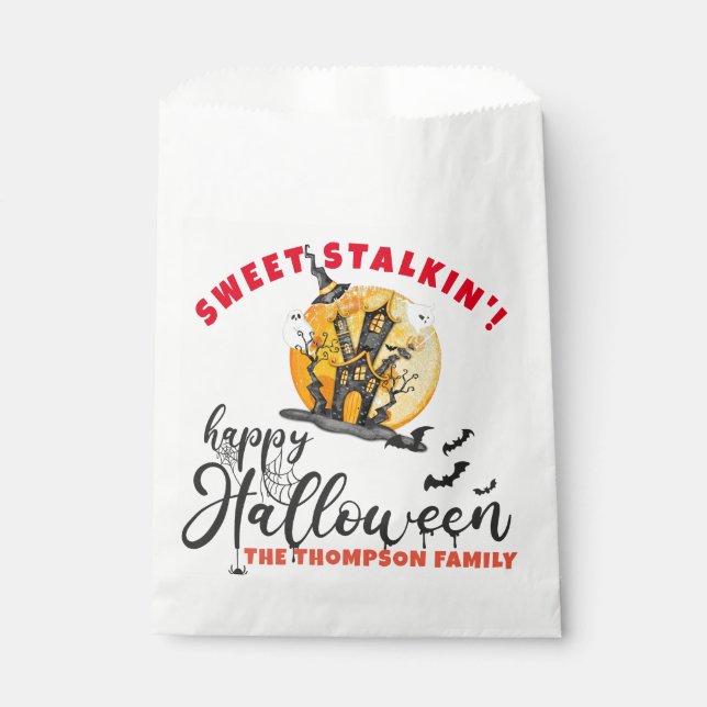Halloween Ghost Sweet Stalking Trick Treat Goodies Favour Bag (Front)