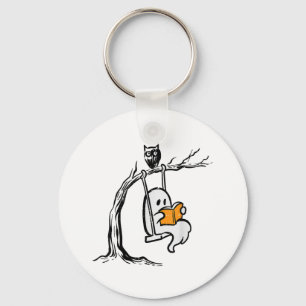 Halloween Ghost Swing Reading Key Ring