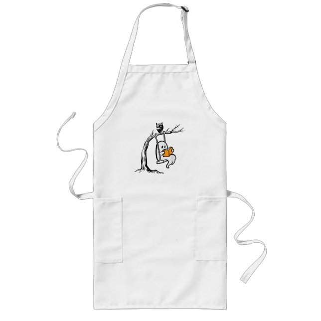 Halloween Ghost Swing Reading  Long Apron (Front)