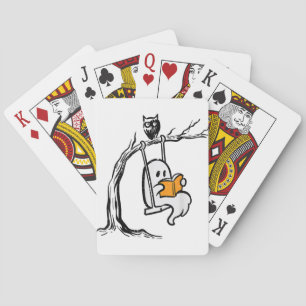 Halloween Ghost Swing Reading Playing Cards