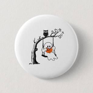 Halloween Ghost Swing Reading Vintage Costume Wome 6 Cm Round Badge