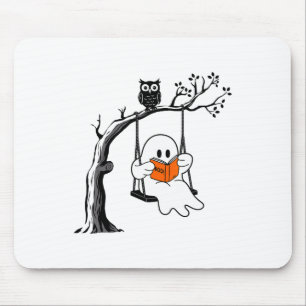 Halloween Ghost Swing Reading Vintage Costume Wome Mouse Pad
