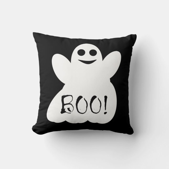 Halloween Ghost Throw Pillow (Front)