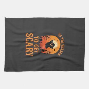 Halloween Ghost To The Season To Get Scary_1 Tea Towel