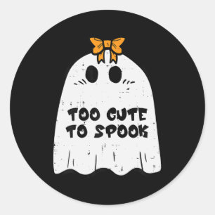 Halloween Ghost Too Cute To Spook Costume Girls Ki Classic Round Sticker