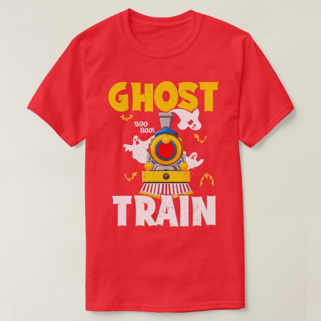 Halloween Ghost Train Boo Boo Spooky Train Lover R T-Shirt (Design Front)