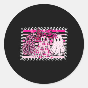 Halloween Ghost Trio With Ribbons And Bows Breast Classic Round Sticker
