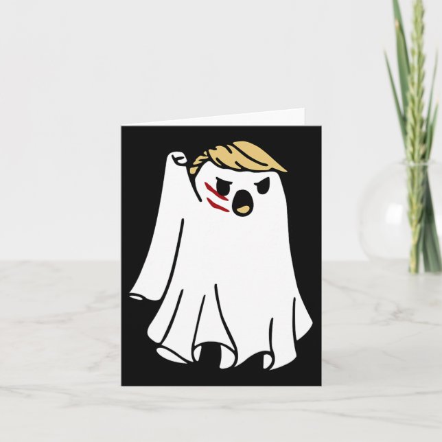 Halloween Ghost Trump Fist Pumped Fight Take Ameri Card (Front)