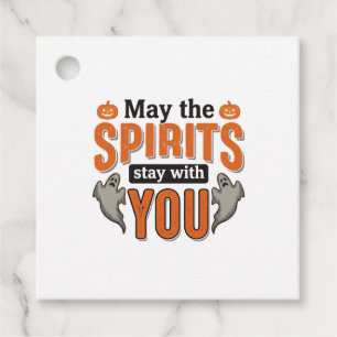 Halloween Ghost Typography Vintage Engraving Desig Favour Tags