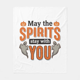 Halloween Ghost Typography Vintage Engraving Desig Fleece Blanket