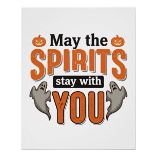 Halloween Ghost Typography Vintage Engraving Desig Poster