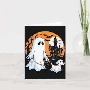 Halloween Ghost Walking Dog Card