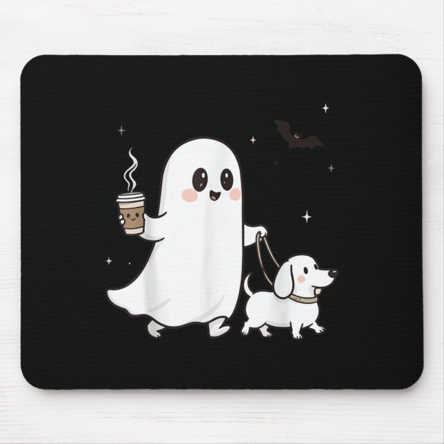 Halloween Ghost Walking Dog Soky Season Halloween  Mouse Pad (Front)