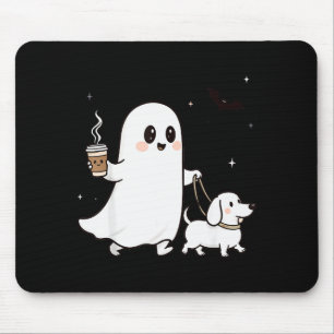 Halloween Ghost Walking Dog Soky Season Halloween Mouse Pad