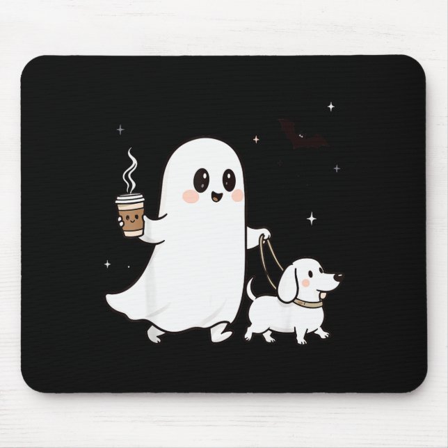 Halloween Ghost Walking Dog Soky Season Halloween  Mouse Pad (Front)