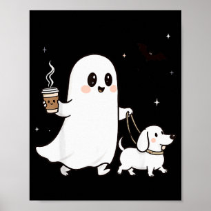 Halloween Ghost Walking Dog Soky Season Halloween  Poster