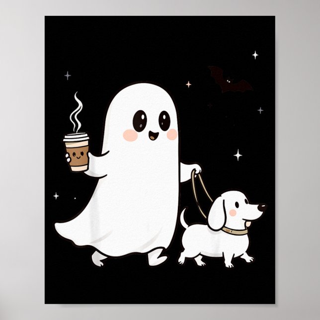 Halloween Ghost Walking Dog Soky Season Halloween  Poster (Front)