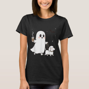 Halloween Ghost Walking Dog Soky Season Halloween T-Shirt