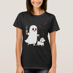 Halloween Ghost Walking Dog Soky Season Halloween T-Shirt
