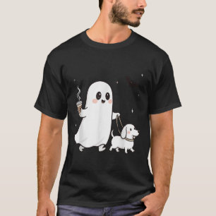 Halloween Ghost Walking Dog Soky Season Halloween  T-Shirt