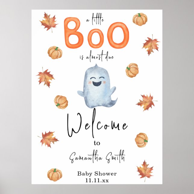 Halloween Ghost Welcome baby shower Poster (Front)