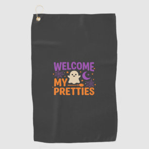 Halloween Ghost Welcome My Pretties SVG Design Golf Towel