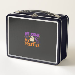 Halloween Ghost Welcome My Pretties SVG Design Metal Lunch Box