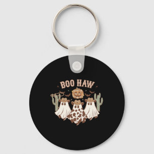 Halloween Ghost Western Cowboy Ghosts Boo Haw Spoo Key Ring