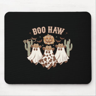 Halloween Ghost Western Cowboy Ghosts Boo Haw Spoo Mouse Pad
