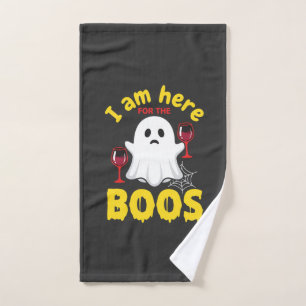 Halloween Ghost Wine Boos Design Hand Towel