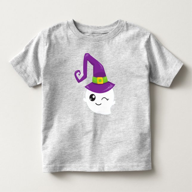 Halloween, Ghost, Witch Hat, Trick Or Treat, Boo Toddler T-Shirt (Front)
