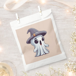Halloween: ghost with hat. favour bag