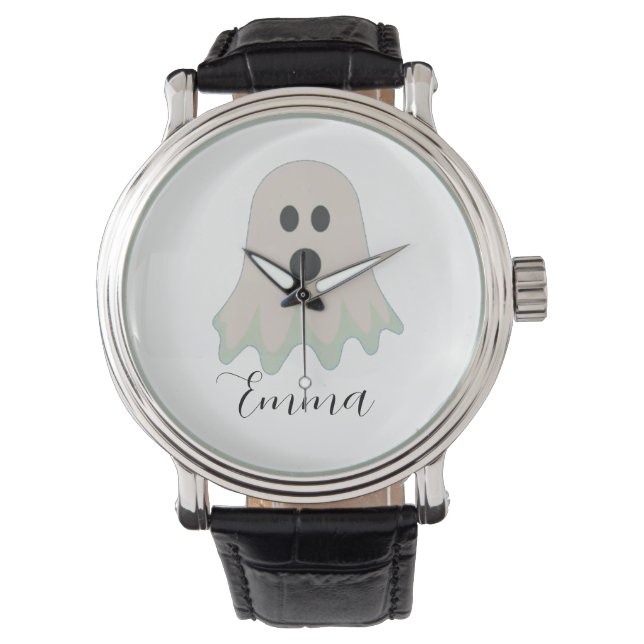 Halloween Ghost With Name  Watch (Front)