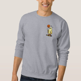 Halloween Ghost with Pumpkin Balloon Sweatshirt