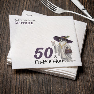 Halloween Ghost Women's Fabulous 50th Birthday Napkin