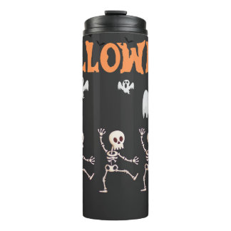 Halloween Ghosts and Dancing Skeletons Shirt Thermal Tumbler
