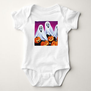 Halloween Ghosts and Pumpkins Baby Bodysuit
