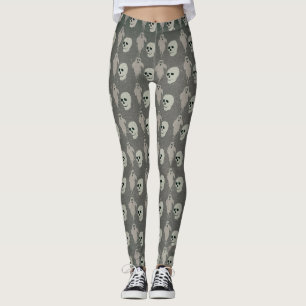 Halloween Ghosts and Skulls Leggings