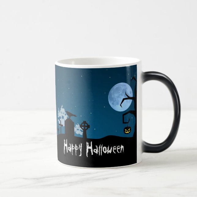 Halloween Ghosts at Graveyard Magic Mug (Right)