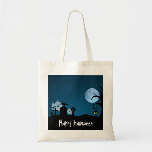 Halloween Ghosts at Graveyard Tote Bag