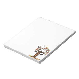 Halloween Ghosts Autumn Tree Notepad