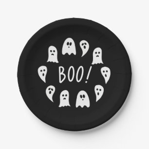 Halloween Ghosts Boo Paper Plate