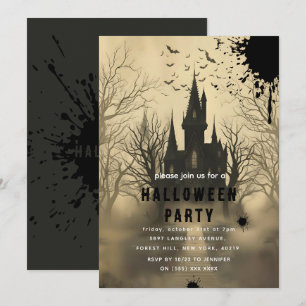 Halloween Ghosts Castle Invitation