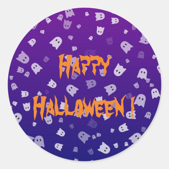 Halloween Ghosts Classic Round Sticker (Front)