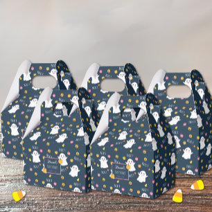 Halloween Ghosts Dark Blue Baby Shower Favour Box