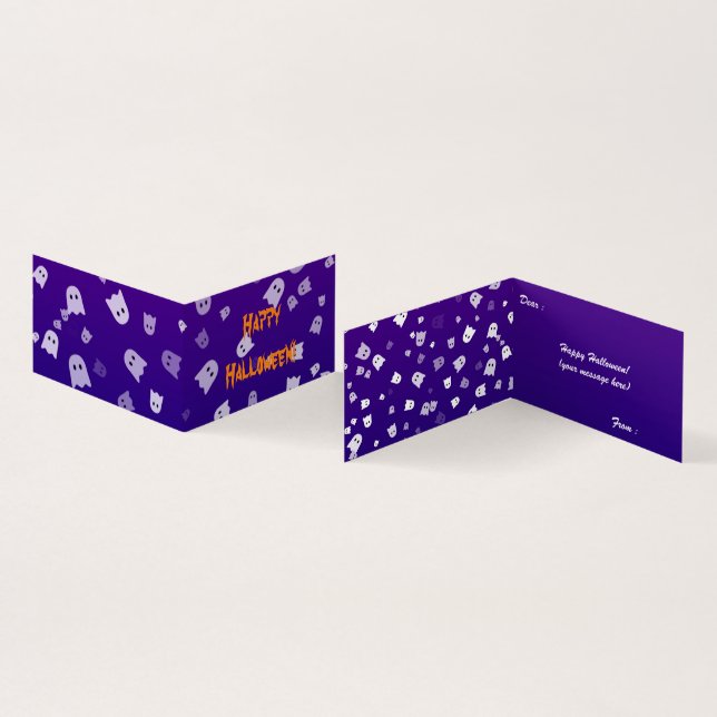 Halloween Ghosts Folded Card (Inside and Outside)
