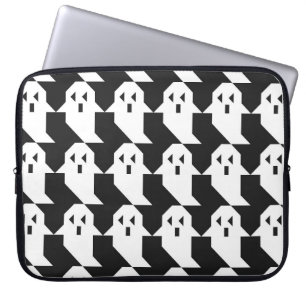 Halloween ghosts: geometric seamless pattern. laptop sleeve